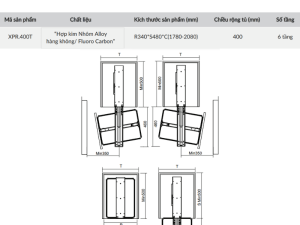 Tủ đồ khô cánh rút/xoay Titanium GrandX XPR.400T