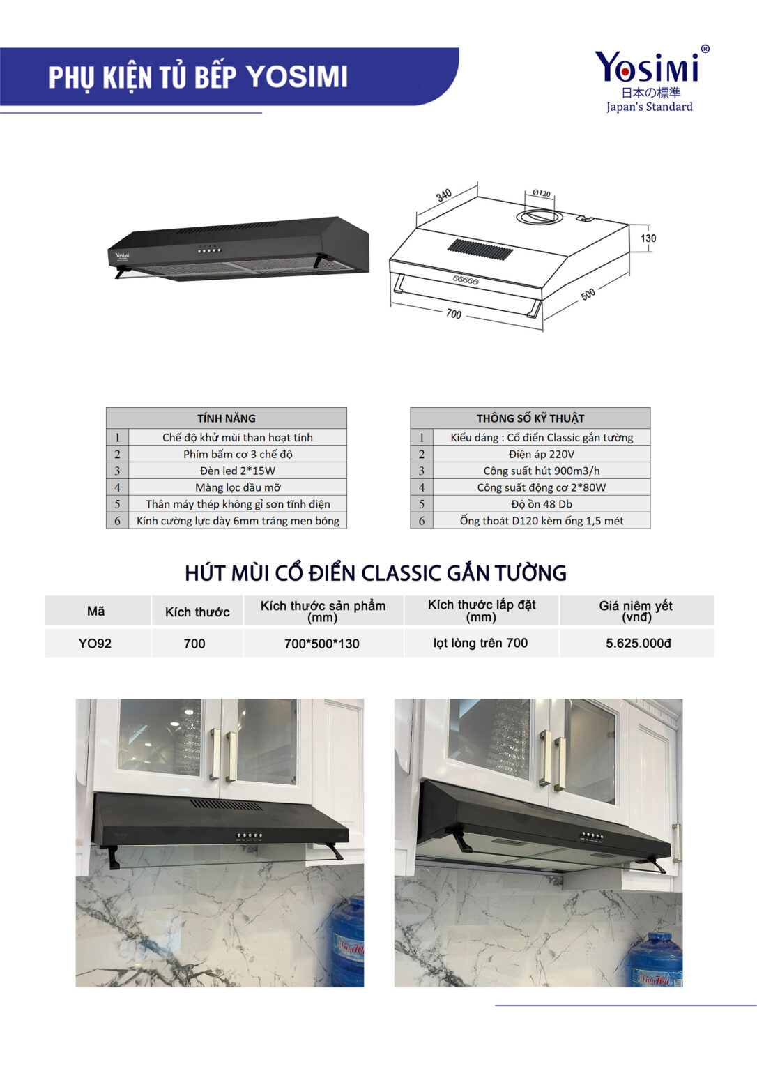 Máy Hút Mùi Yosimi YO92