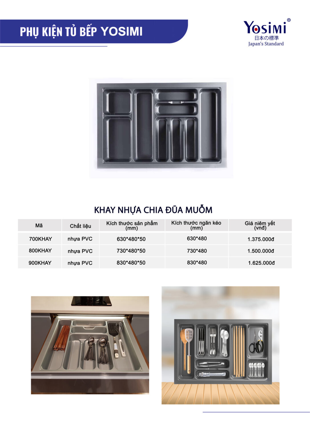 Khay Nhựa Chia Đũa Muỗng Yosimi