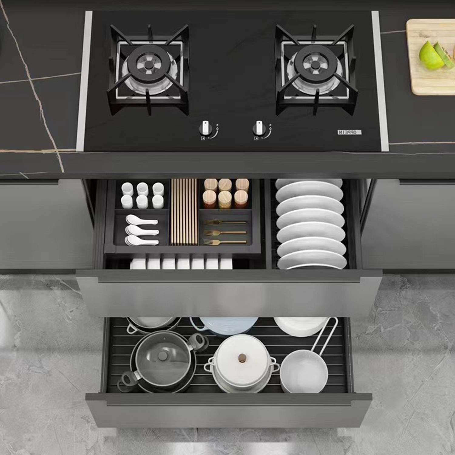 Bộ Kệ Xoong Nồi Chén Đĩa Khung Nhôm Yosimi