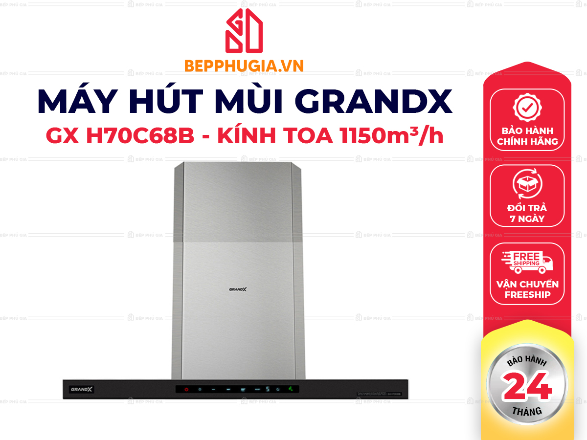 Máy Hút Mùi GrandX GX H70C68B Máy Hút Mùi GrandX GX H70C68B