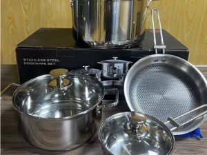 Bộ Nồi Chảo Inox 7 Chi Tiết Junger CWJ-070