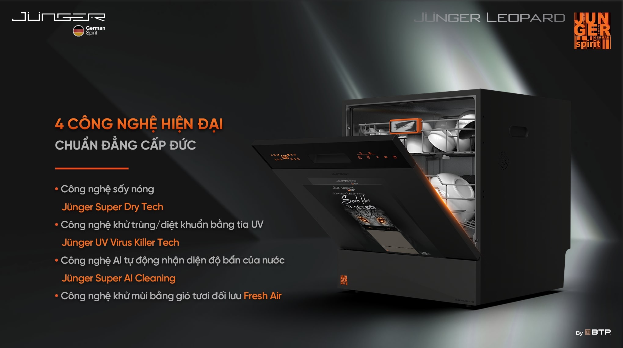 Máy Rửa Chén Junger Leopard DWJ-136-VG