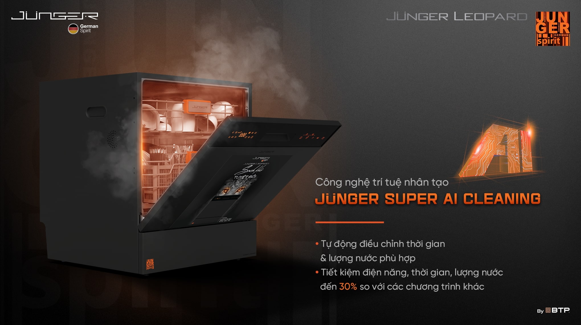 Máy Rửa Chén Junger Leopard DWJ-136-VG