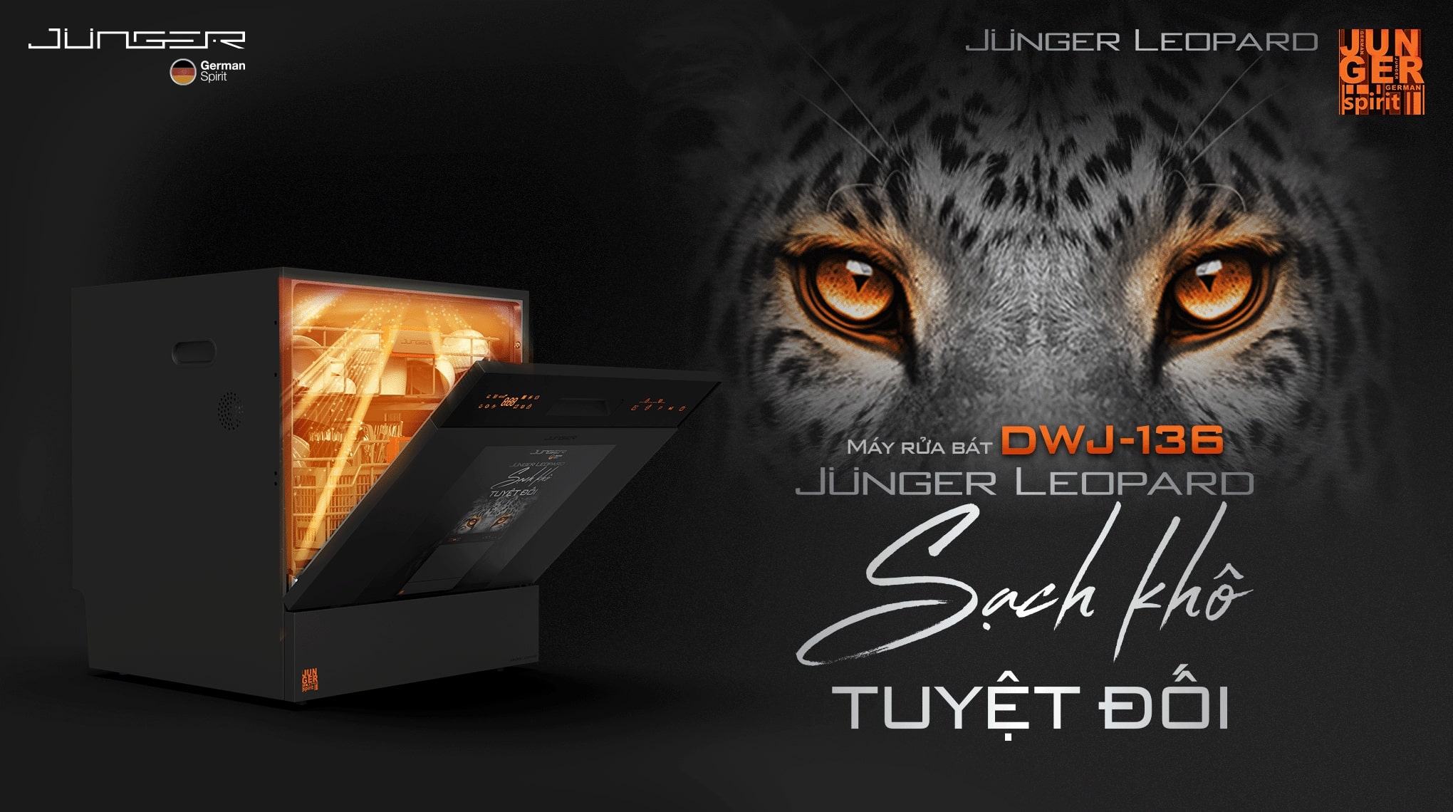 Máy Rửa Chén Junger Leopard DWJ-136-VG