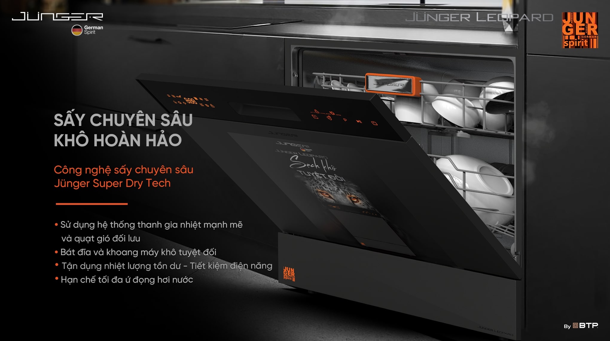 Máy Rửa Chén Junger Leopard DWJ-136-VG