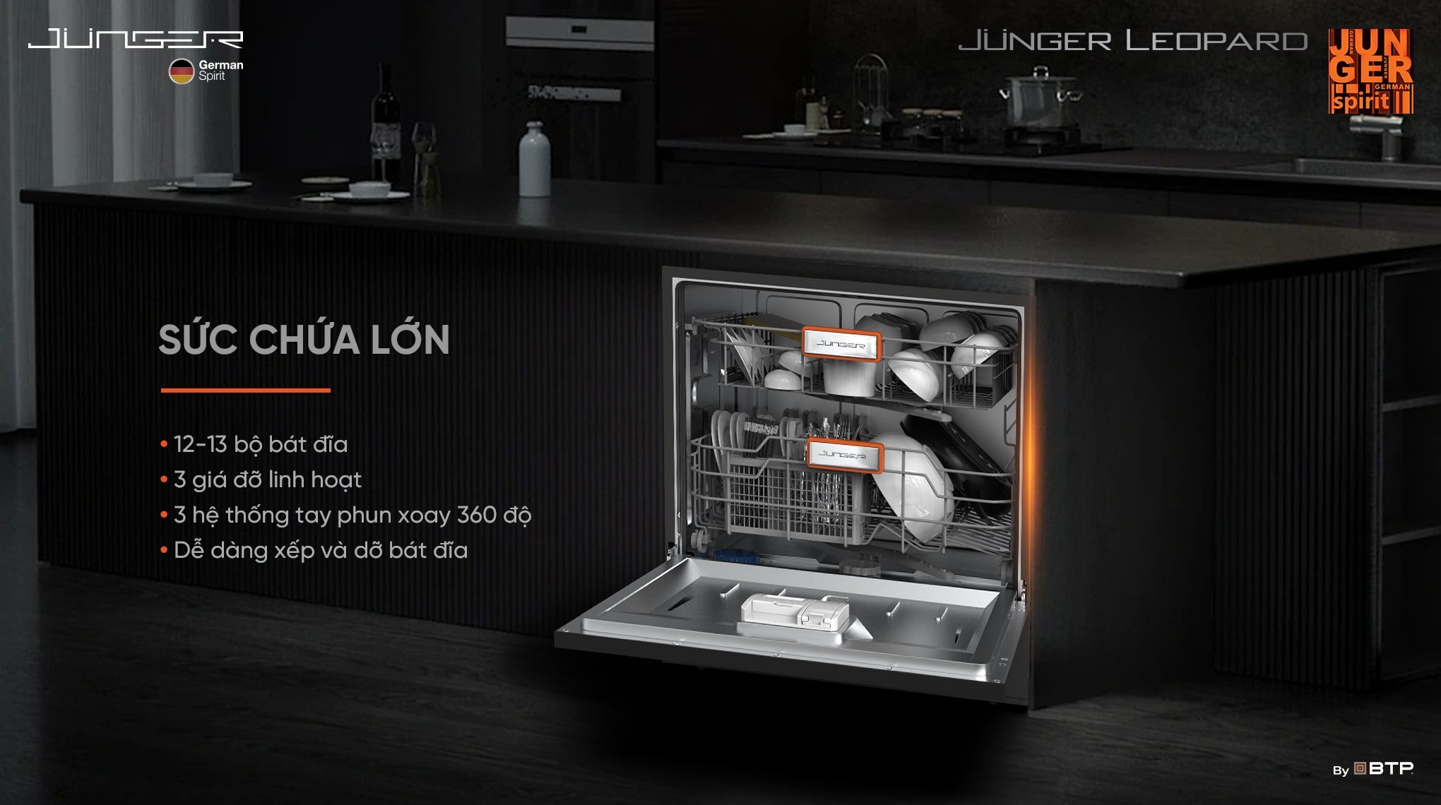 Máy Rửa Chén Junger Leopard DWJ-136-VG